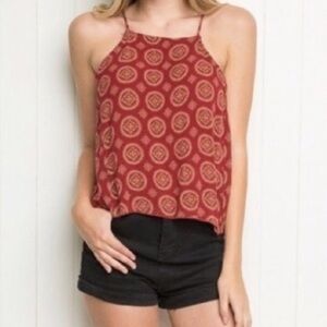 Brandy Melville burgundy, red, relaxed fit, halter style,  tank top, one…